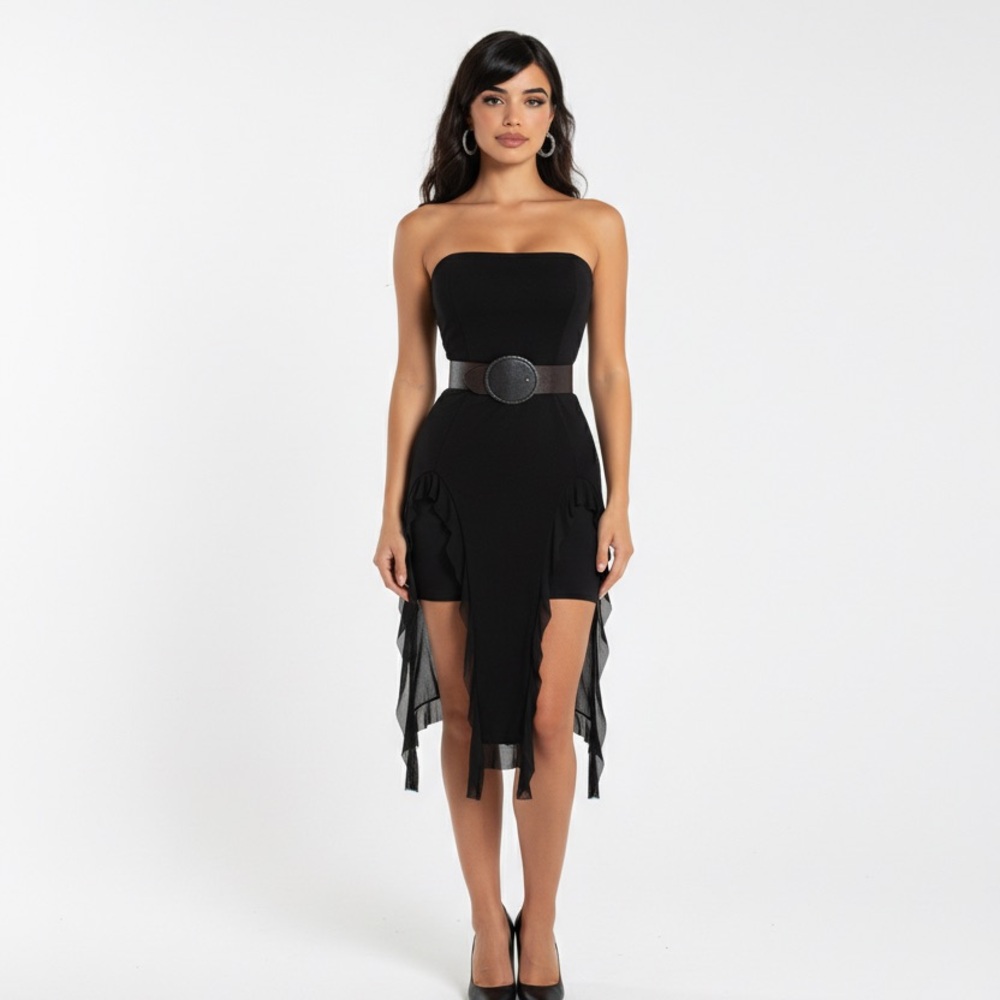 Elegant Black Strapless Dress